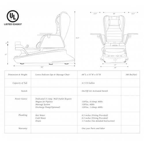 Lenox best sale pedicure chair